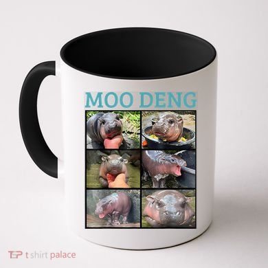 Moo Deng Picture Meme Funny Hippo Coffee Mug