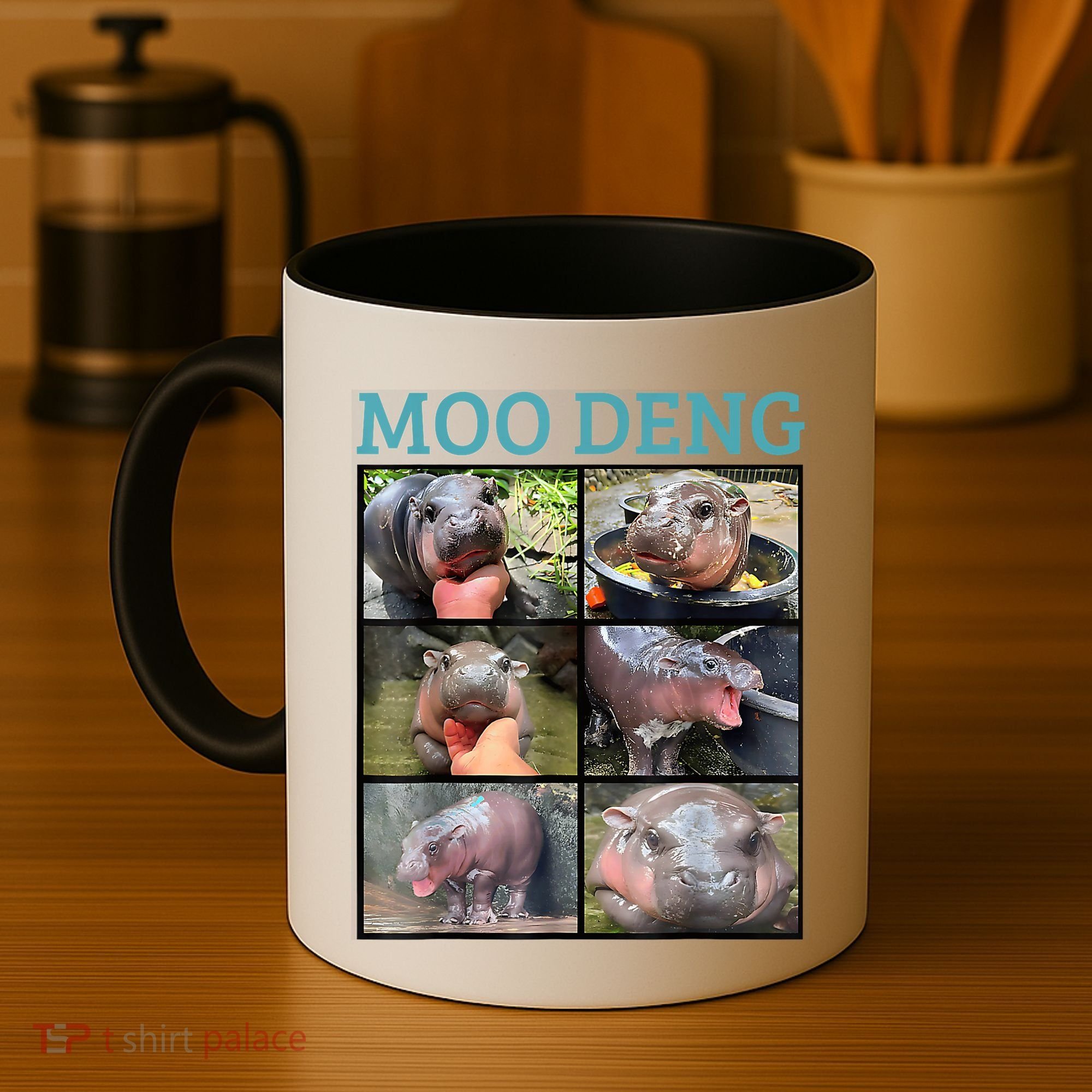 Moo Deng Picture Meme Funny Hippo Coffee Mug