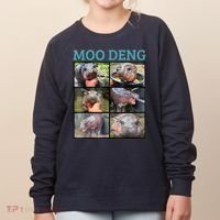 Moo Deng Picture Meme Funny Hippo Women's Sweatshirt thumb 0