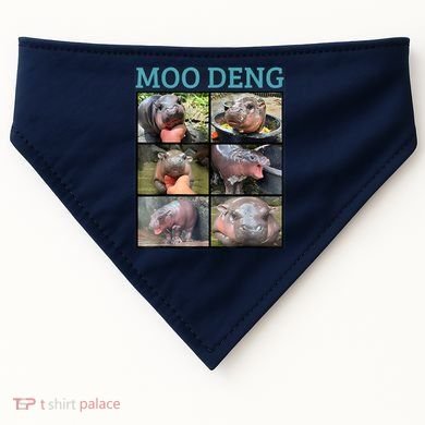 Moo Deng Picture Meme Funny Hippo USA-Made Doggie Bandana