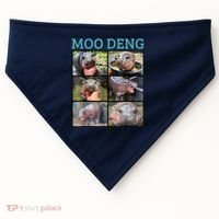 Moo Deng Picture Meme Funny Hippo USA-Made Doggie Bandana thumb 0