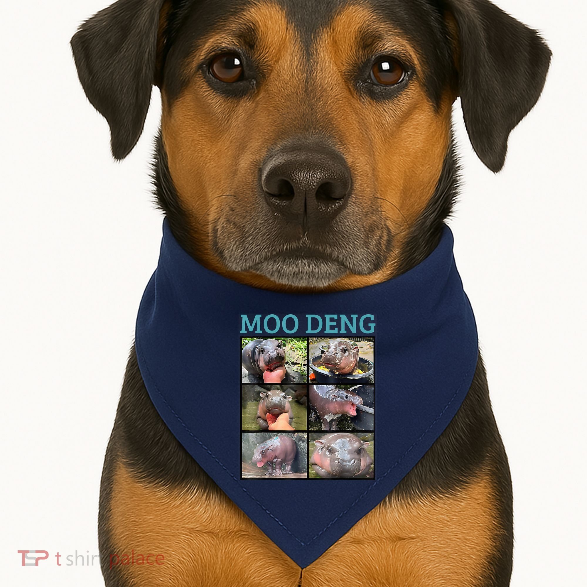 Moo Deng Picture Meme Funny Hippo USA-Made Doggie Bandana