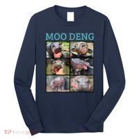 Moo Deng Picture Meme Funny Hippo Long Sleeve Shirt thumb 0