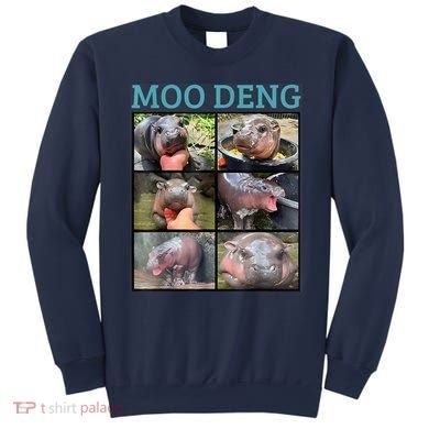 Moo Deng Picture Meme Funny Hippo Sweatshirt