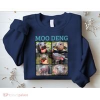 Moo Deng Picture Meme Funny Hippo Sweatshirt thumb 2