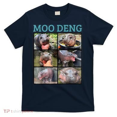 Moo Deng Picture Meme Funny Hippo T-Shirt