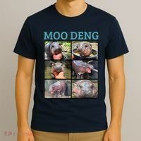 Moo Deng Picture Meme Funny Hippo T-Shirt thumb 3