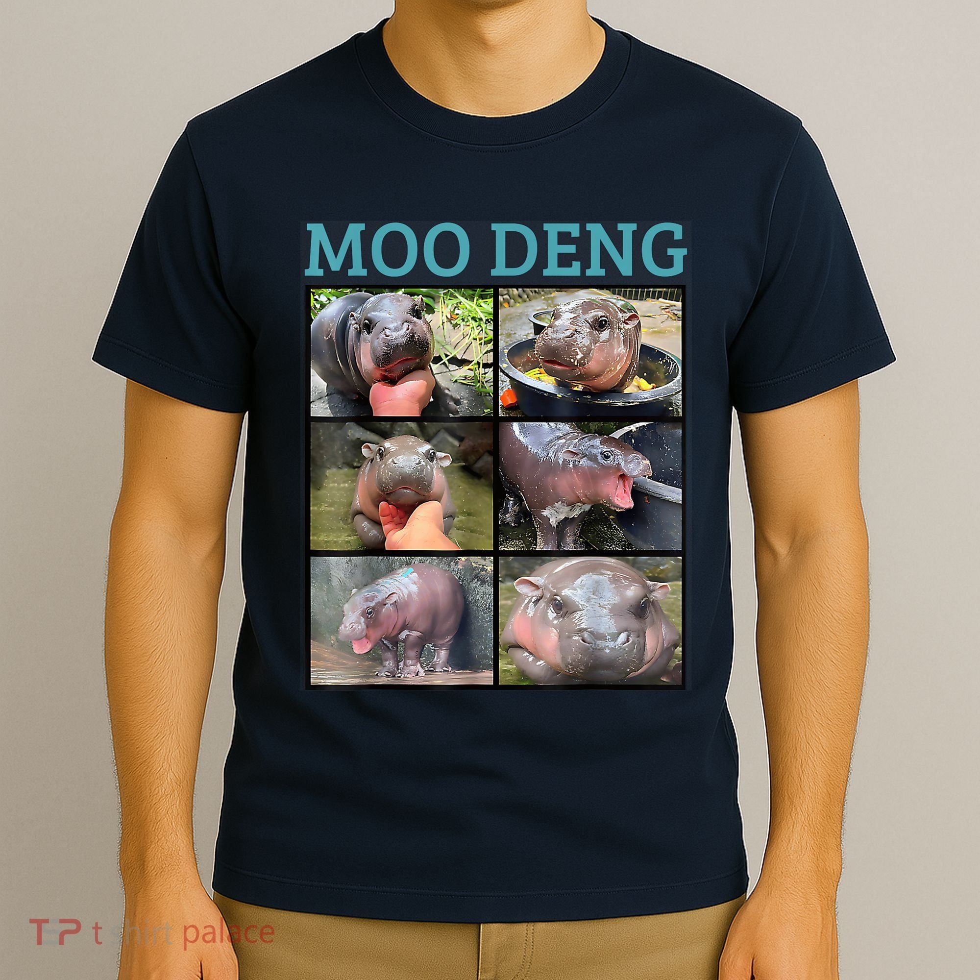 Moo Deng Picture Meme Funny Hippo T-Shirt