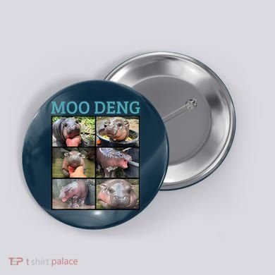 Moo Deng Picture Meme Funny Hippo Button