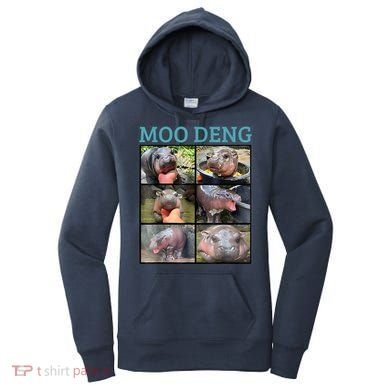 Moo Deng Picture Meme Funny Hippo Women's Hoodie