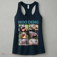 Moo Deng Picture Meme Funny Hippo Women's Tank Top thumb 3