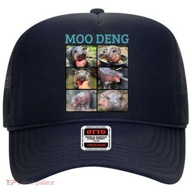 Moo Deng Picture Meme Funny Hippo Hat
