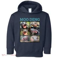 Moo Deng Picture Meme Funny Hippo Toddler Hoodie thumb 0