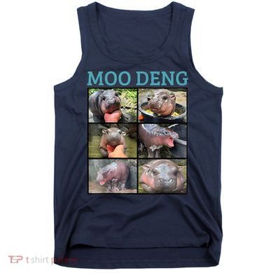 Moo Deng Picture Meme Funny Hippo Tank Top