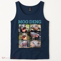Moo Deng Picture Meme Funny Hippo Tank Top thumb 2