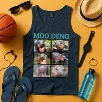 Moo Deng Picture Meme Funny Hippo Tank Top thumb 4