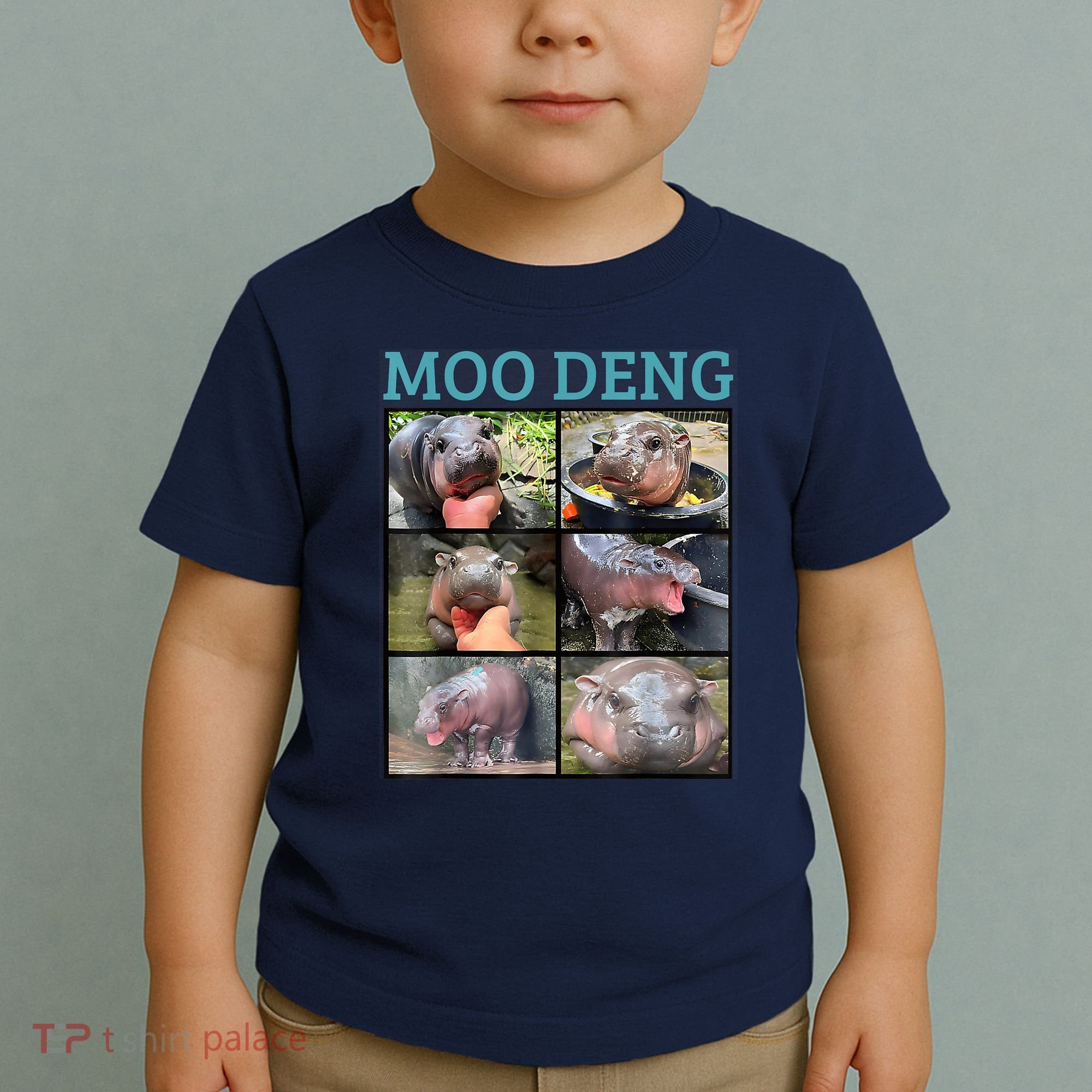 Moo Deng Picture Meme Funny Hippo Toddler T-Shirt