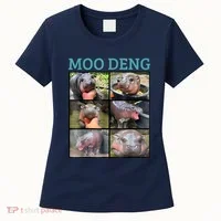 Moo Deng Picture Meme Funny Hippo Women's T-Shirt thumb 0