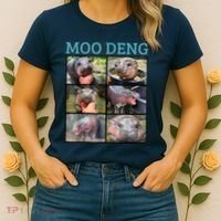 Moo Deng Picture Meme Funny Hippo Women's T-Shirt thumb 2
