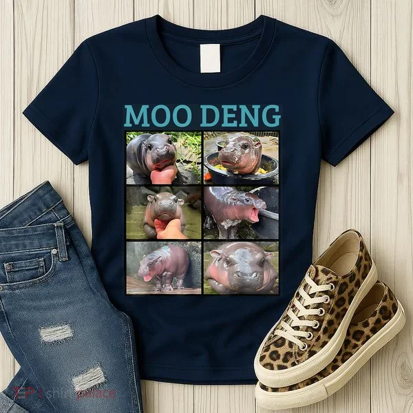 Moo Deng Picture Meme Funny Hippo Women's T-Shirt