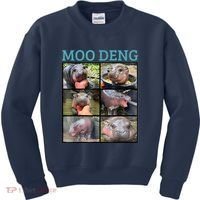 Moo Deng Picture Meme Funny Hippo Kids Sweatshirt thumb 0