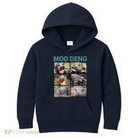 Moo Deng Picture Meme Funny Hippo Kids Hoodie thumb 0