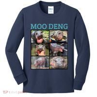 Moo Deng Picture Meme Funny Hippo Kids Long Sleeve Shirt thumb 0