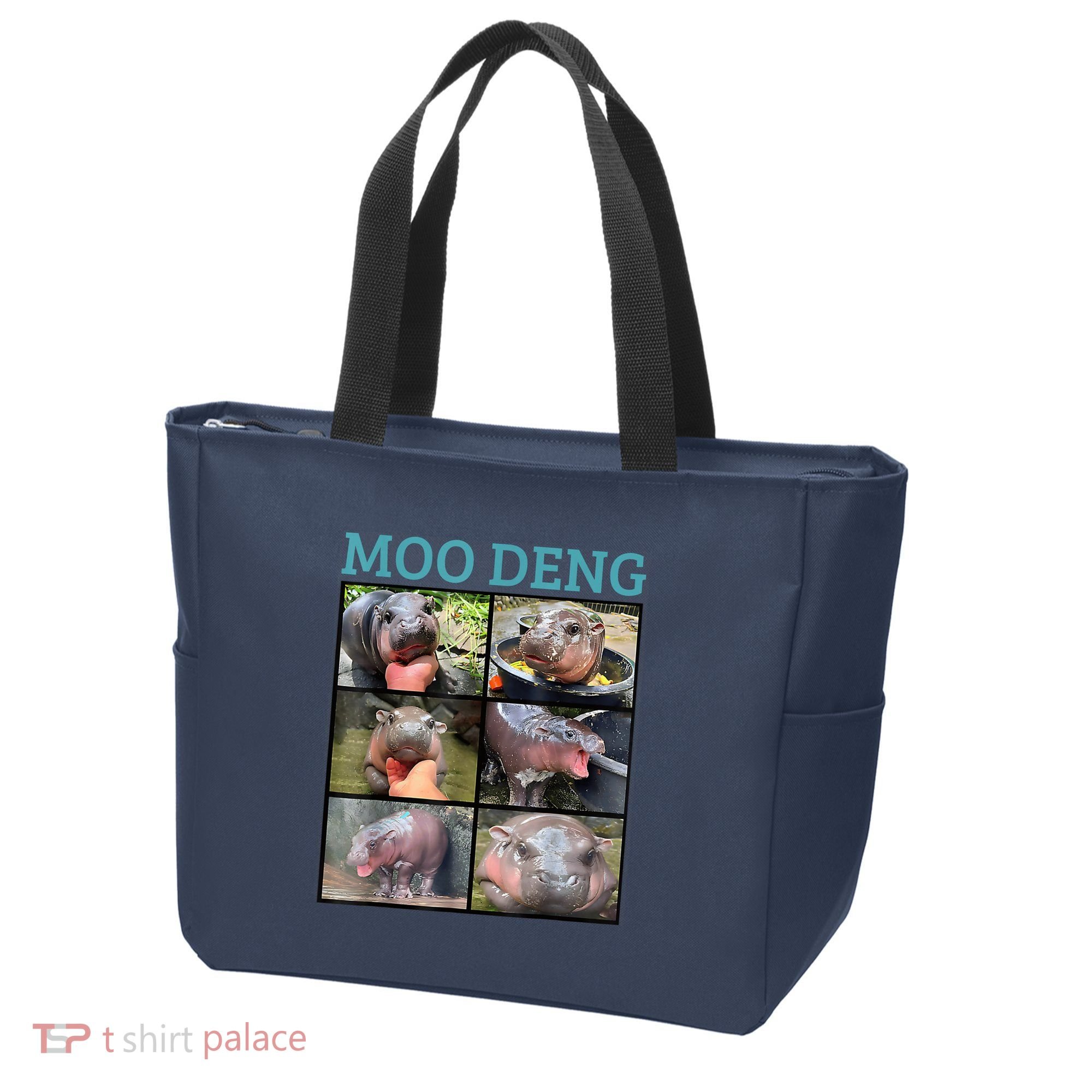 Moo Deng Picture Meme Funny Hippo Tote Bag