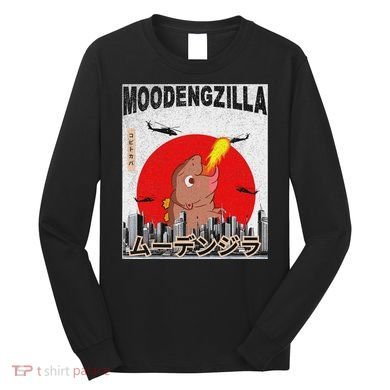 Moo Deng Pygmy Hippopotamus Funny Moodengzilla Long Sleeve Shirt