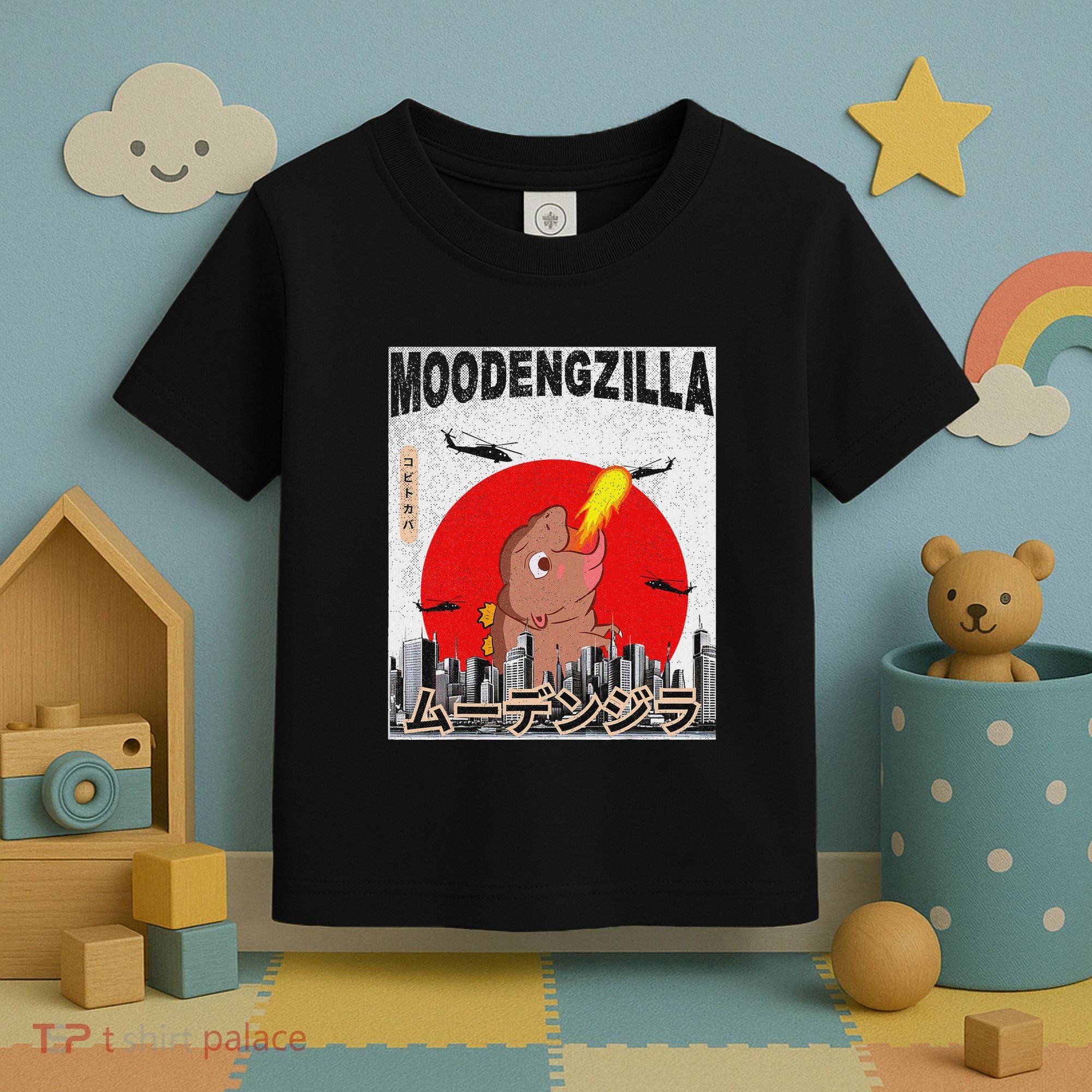 Moo Deng Pygmy Hippopotamus Funny Moodengzilla Toddler T-Shirt