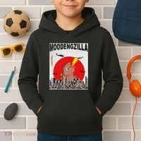 Moo Deng Pygmy Hippopotamus Funny Moodengzilla Kids Hoodie thumb 2