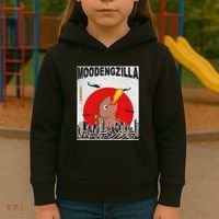 Moo Deng Pygmy Hippopotamus Funny Moodengzilla Kids Hoodie thumb 3