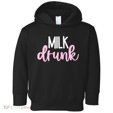 Milk Drunk Pink Logo Funny Cute Toddler Hoodie