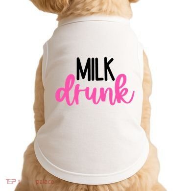 Milk Drunk Pink Logo Funny Cute Doggie Tank