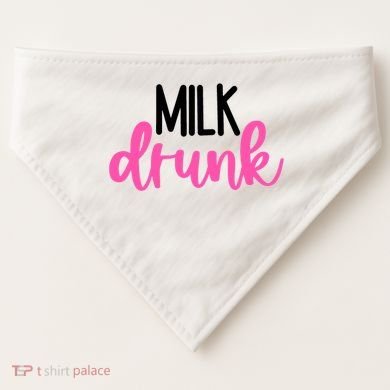 Milk Drunk Pink Logo Funny Cute USA-Made Doggie Bandana