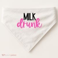 Milk Drunk Pink Logo Funny Cute USA-Made Doggie Bandana thumb 0