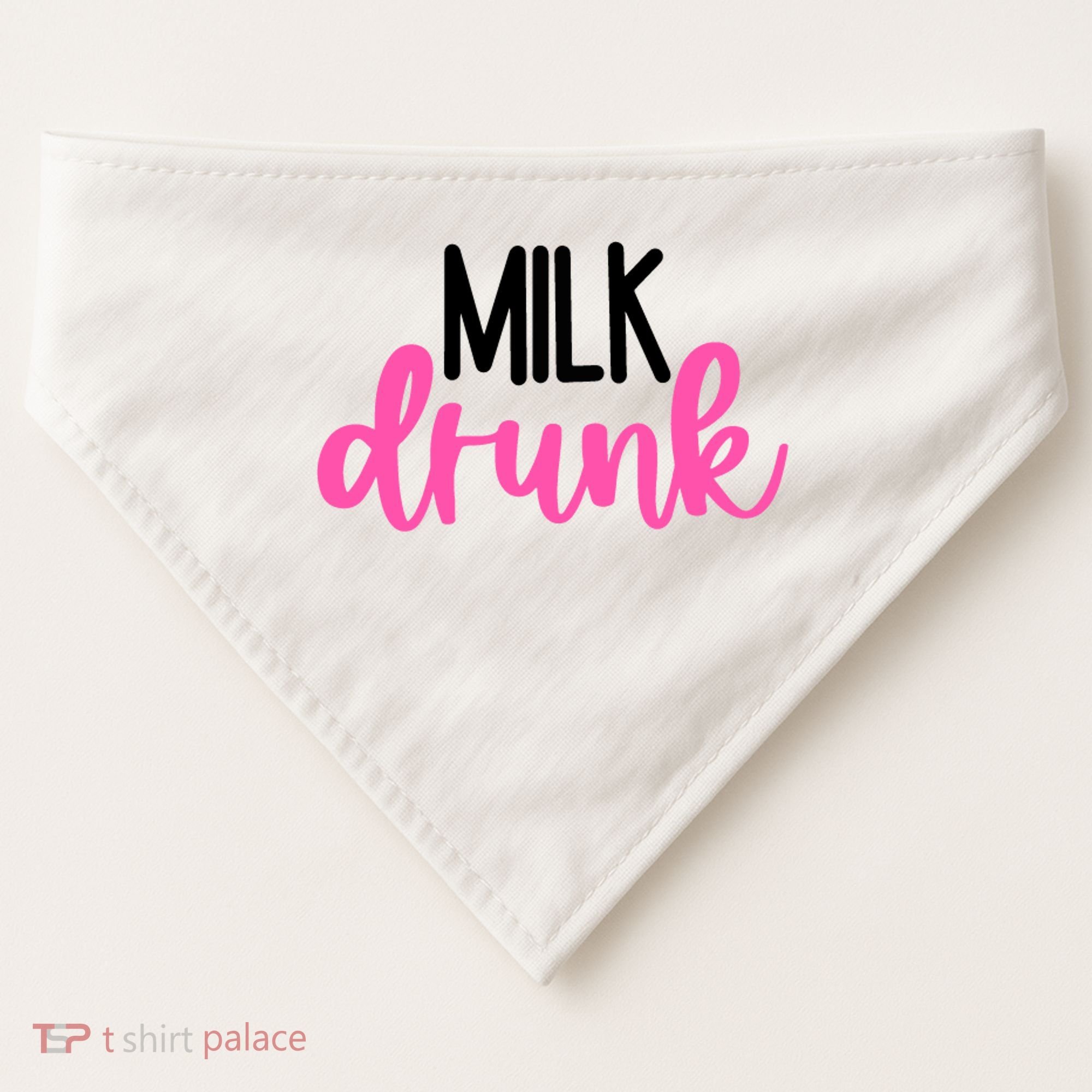 Milk Drunk Pink Logo Funny Cute USA-Made Doggie Bandana
