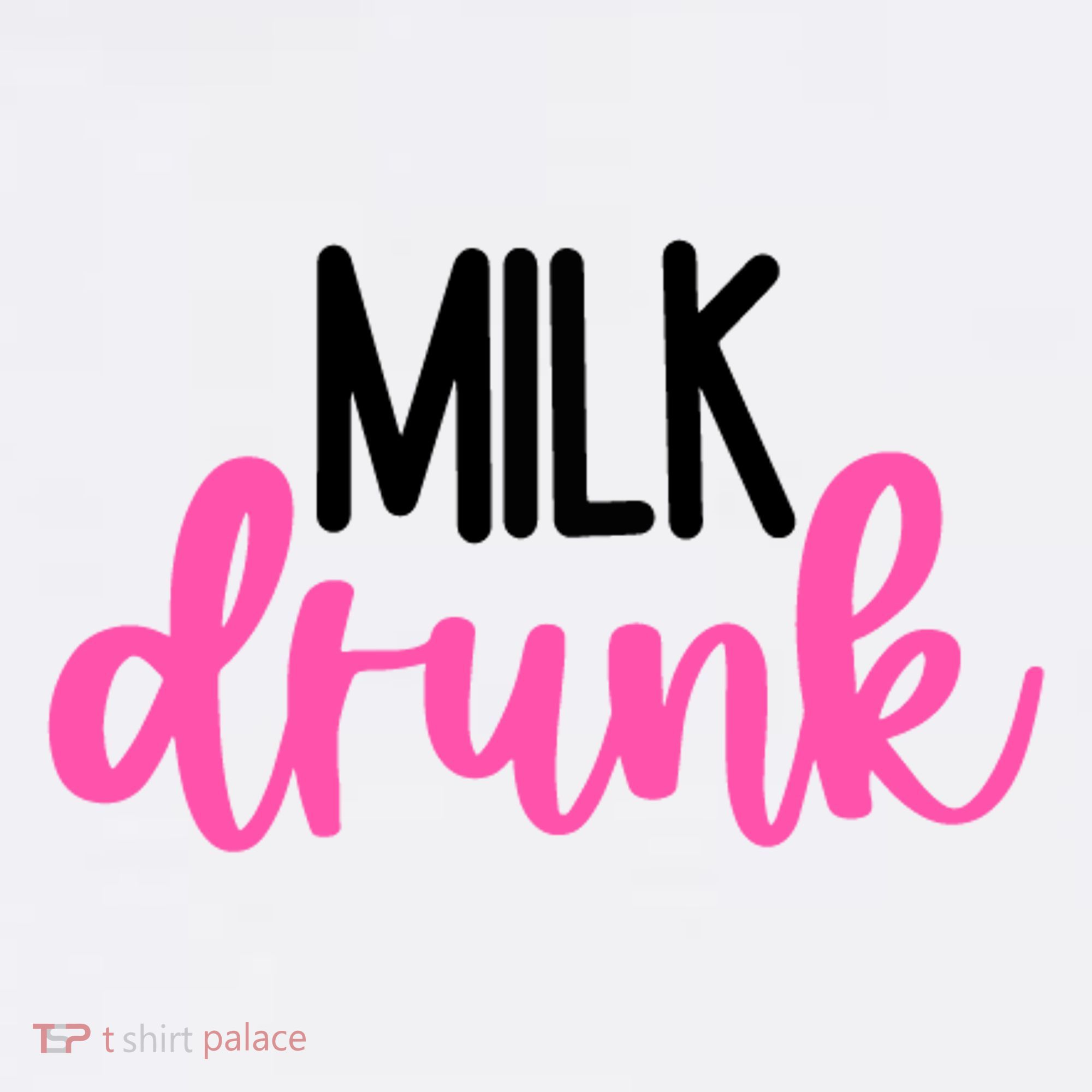 Milk Drunk Pink Logo Funny Cute Baby Bodysuit