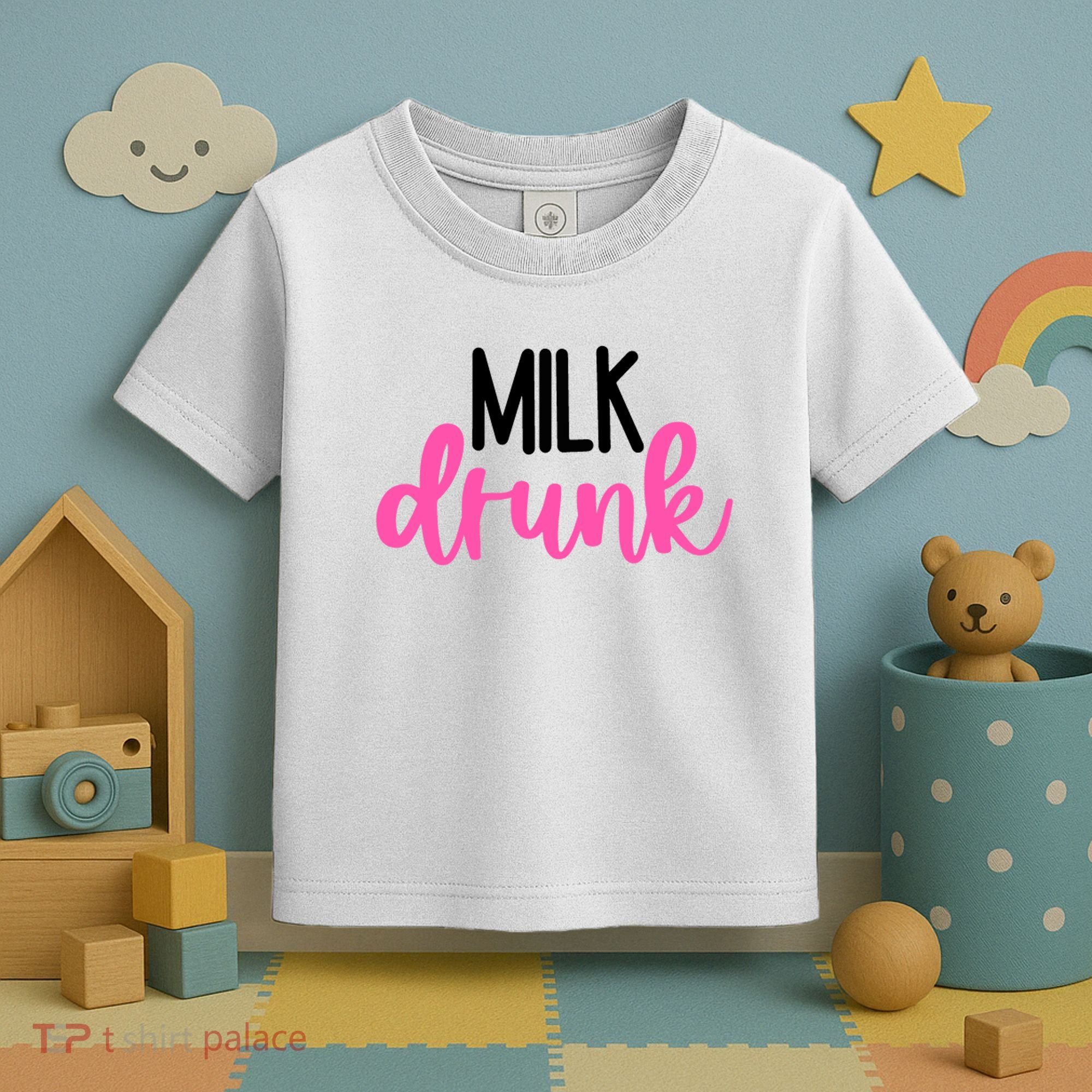 Milk Drunk Pink Logo Funny Cute Toddler T-Shirt