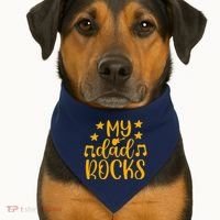 My Dad Rocks Musicial USA-Made Doggie Bandana thumb 1