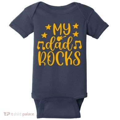My Dad Rocks Musicial Baby Bodysuit