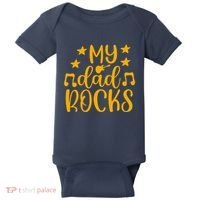 My Dad Rocks Musicial Baby Bodysuit thumb 0