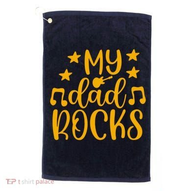 My Dad Rocks Musicial Golf Towel