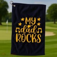 My Dad Rocks Musicial Golf Towel thumb 1