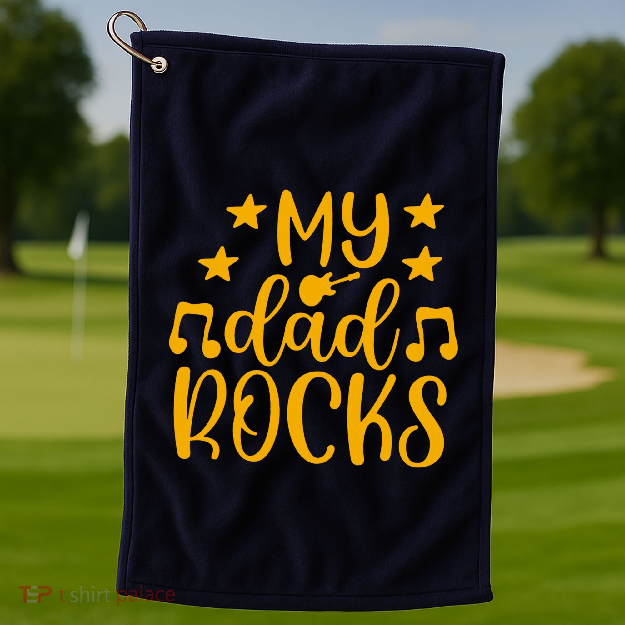 My Dad Rocks Musicial Golf Towel