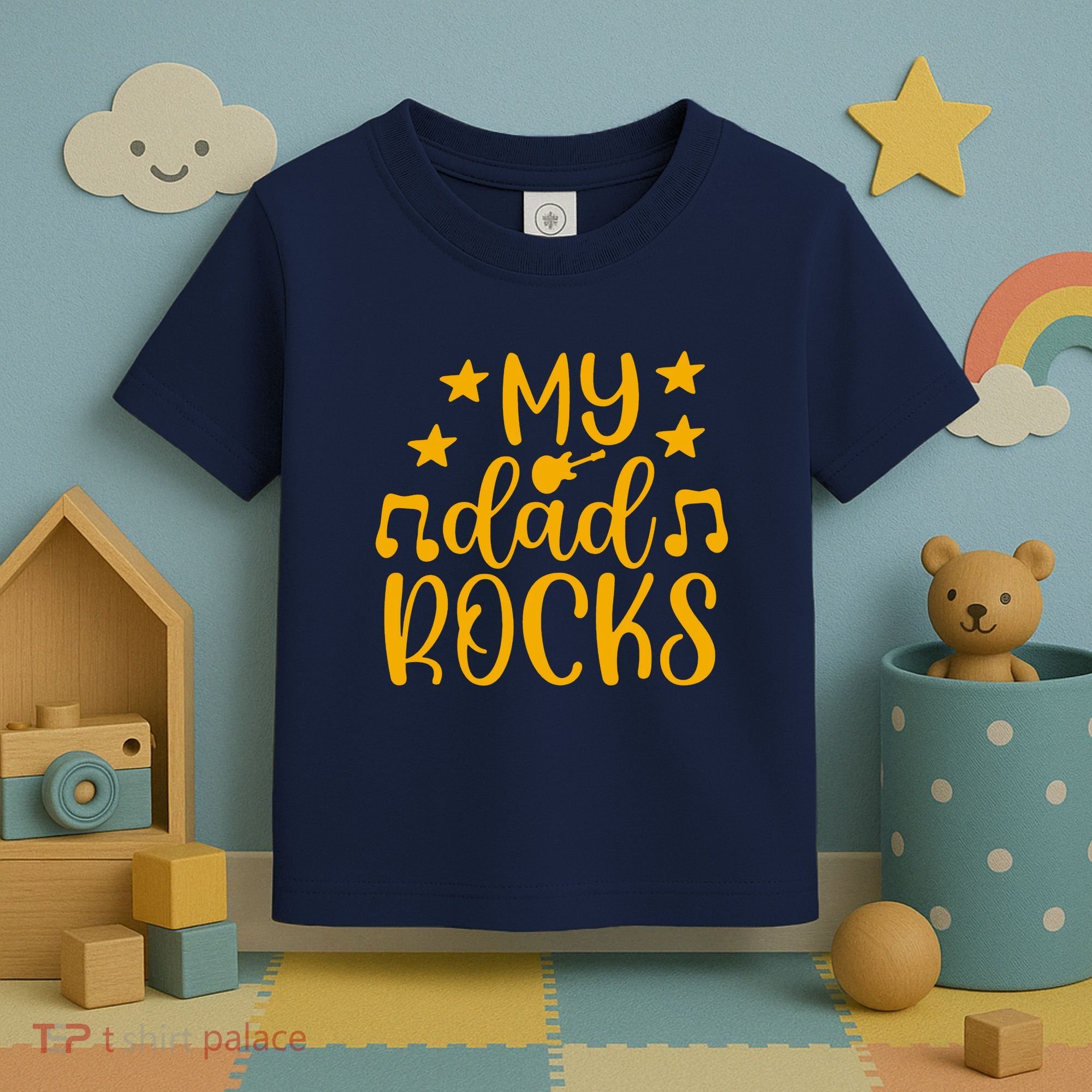My Dad Rocks Musicial Toddler T-Shirt