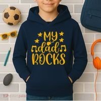 My Dad Rocks Musicial Kids Hoodie thumb 2