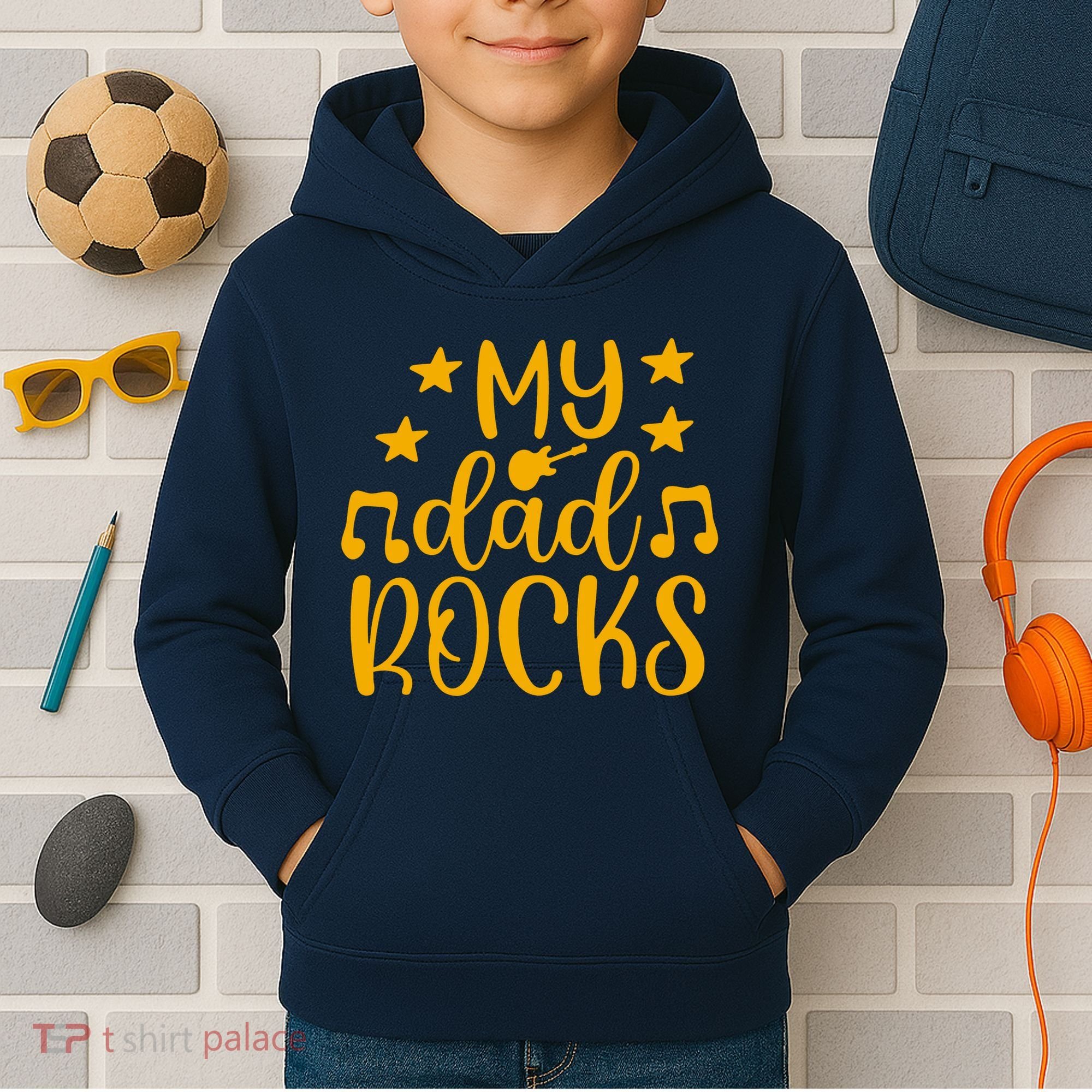 My Dad Rocks Musicial Kids Hoodie