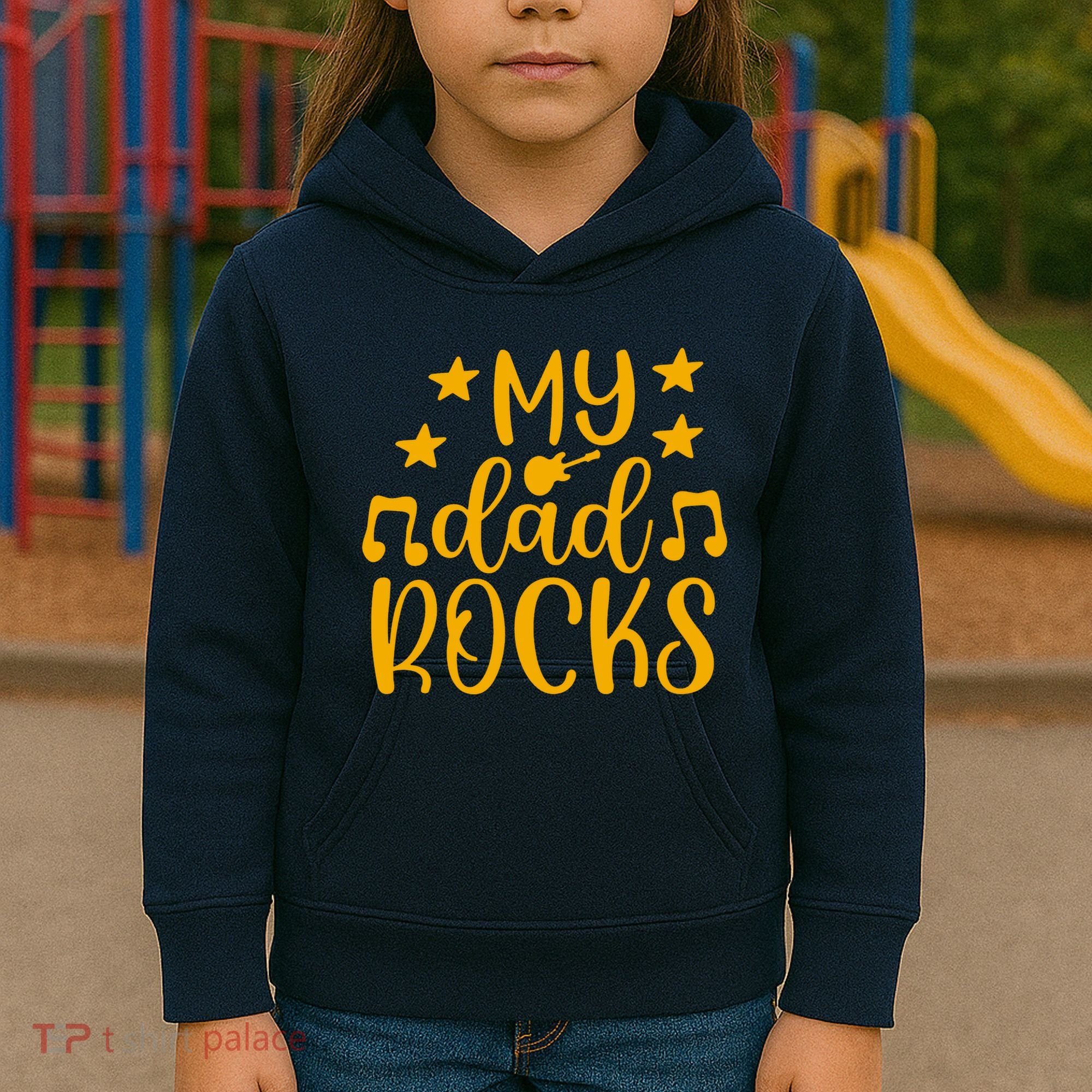 My Dad Rocks Musicial Kids Hoodie