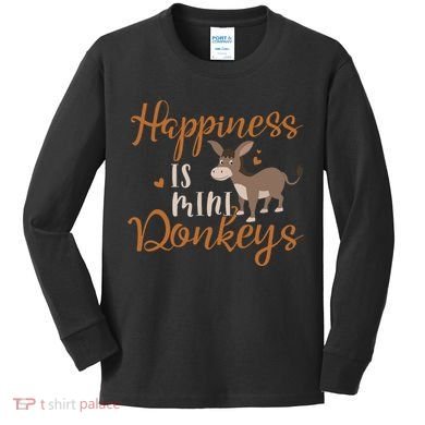 Miniature Donkeys Rancher Farmer Mini Donkey Lover Gift Kids Long Sleeve Shirt